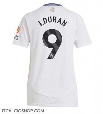Aston Villa Jhon Duran #9 Seconda Maglia Femmina 2024-25 Manica Corta